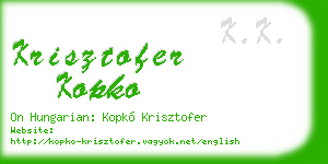krisztofer kopko business card