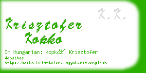krisztofer kopko business card